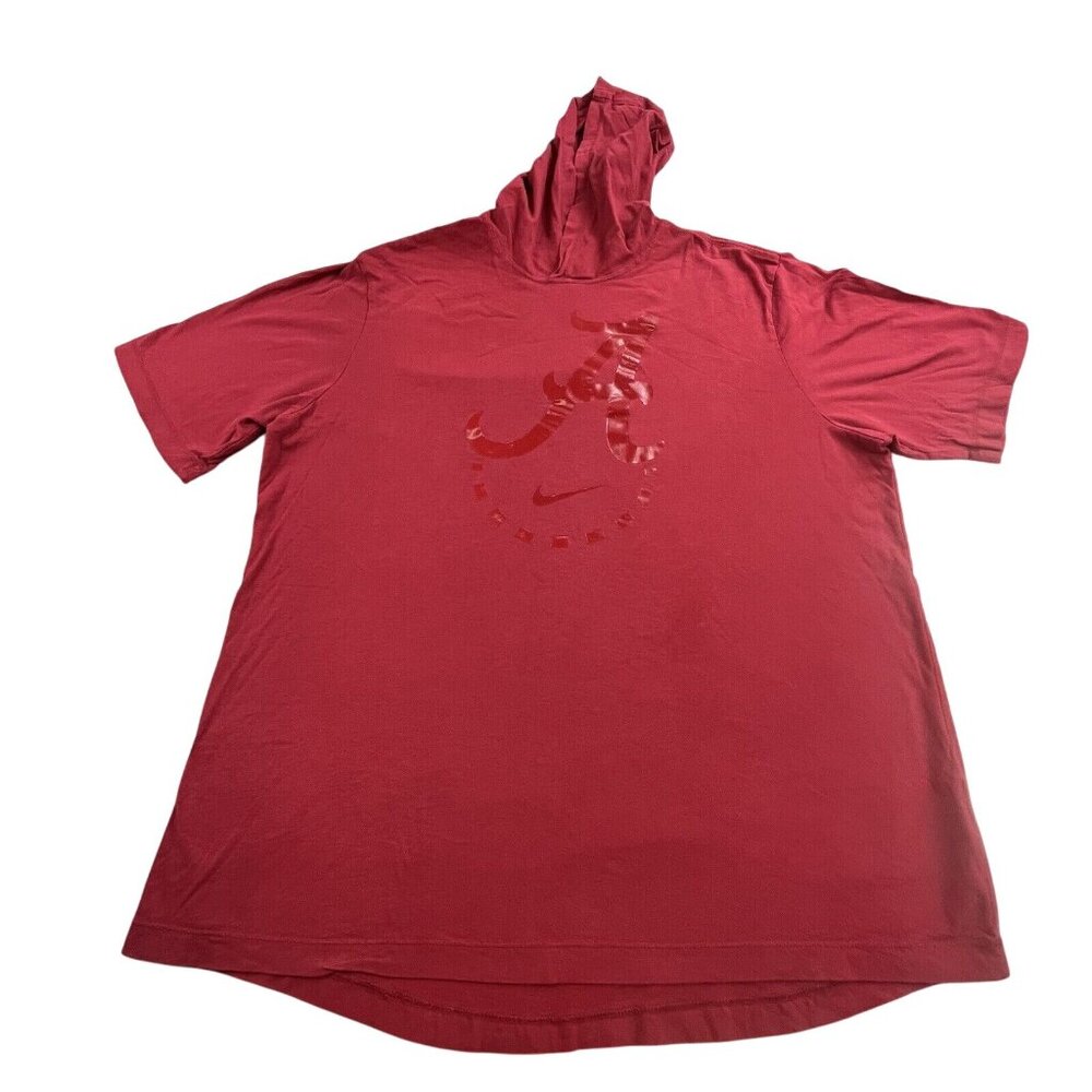 Alabama Crimson Tide Mens XL Nike Dri-Fit Short Sleeve Hooded Shirt NCAA SEC